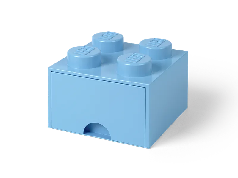 4-Stud Brick Drawer – Light Blue van LEGO – productfoto 3 van 4