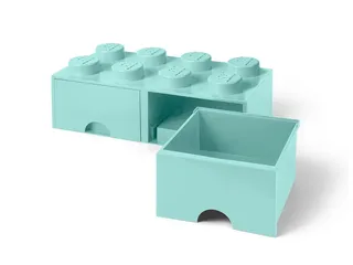8-Stud Brick Drawer – Aqua Blue van LEGO – productfoto 4 van 6