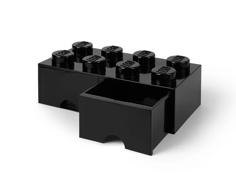 ® 8-Stud Black Storage Brick Drawer
