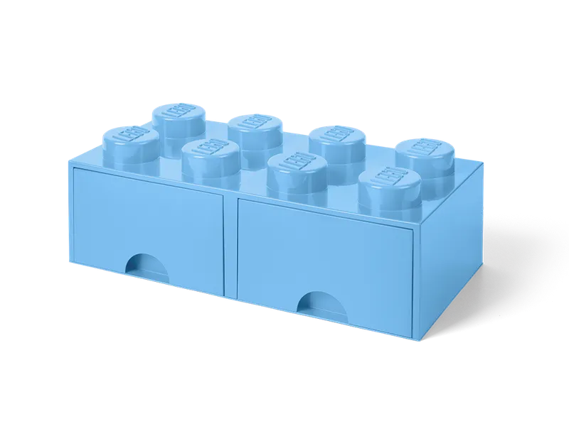 8-Stud Brick Drawer – Light Blue