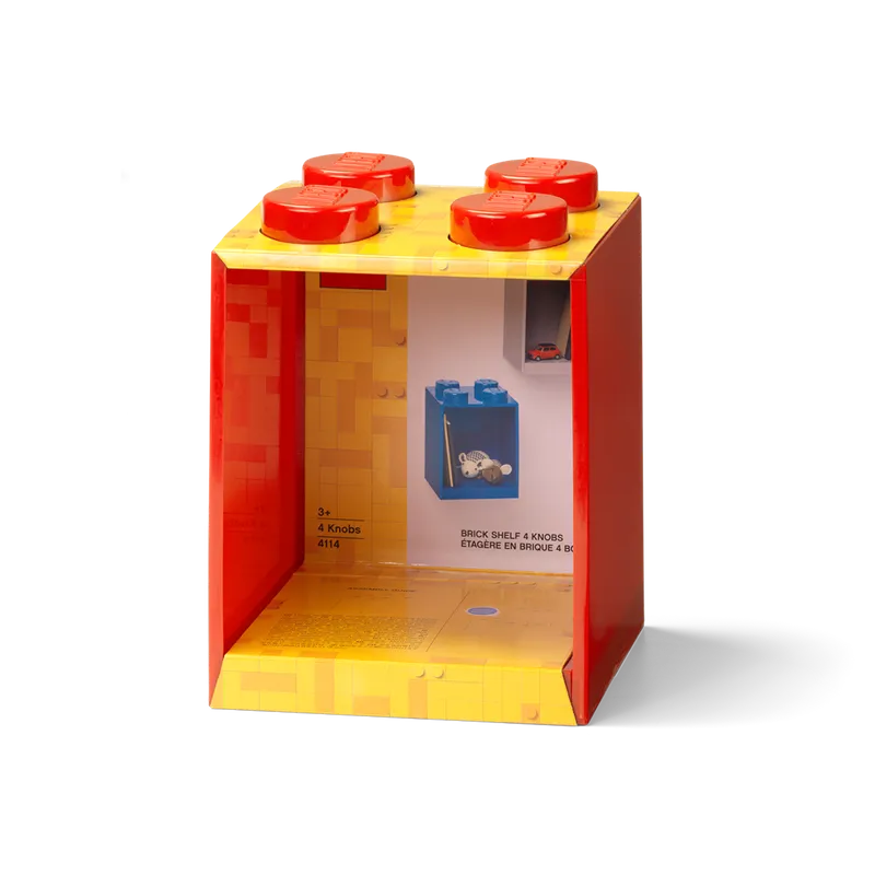 4-Stud Brick Shelf – Bright Red by LEGO – product photo 2 of 3