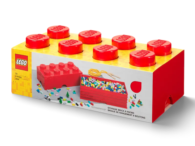 8-Stud Storage Brick – Red van LEGO – productfoto 2 van 4