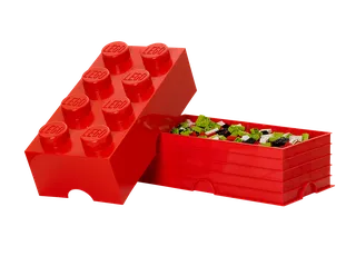 8-Stud Storage Brick – Red van LEGO – productfoto 3 van 4