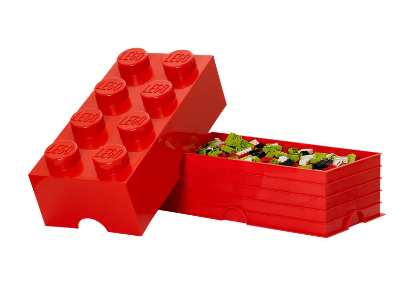 8-Stud Storage Brick – Red van LEGO – productfoto 3 van 4
