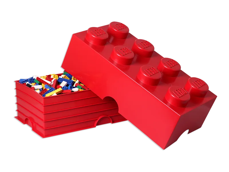 8-Stud Storage Brick – Red van LEGO – productfoto 4 van 4