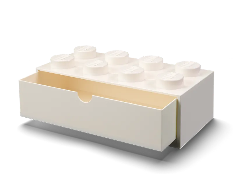 8-Stud Desk Drawer – White