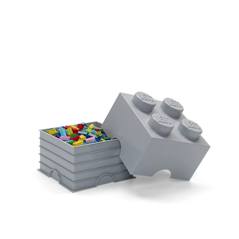 4-Stud Storage Brick – Medium Stone Gray de LEGO – photo du produit 2 sur 2