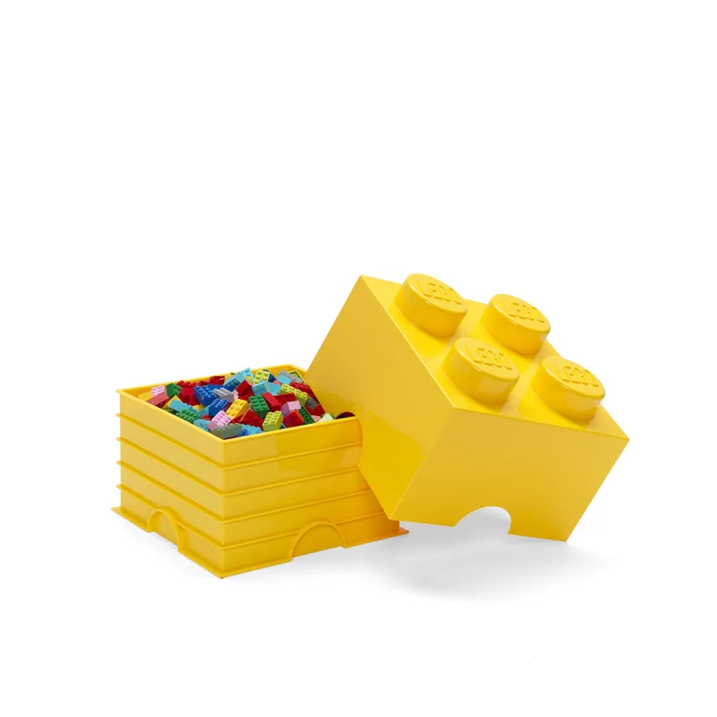 4-Stud Storage Brick – Yellow van LEGO – productfoto 3 van 3