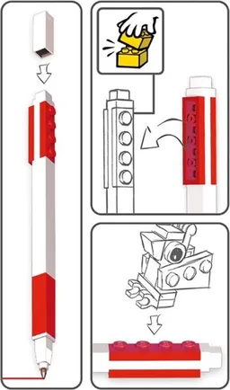 LEGO Pen Pal Gel Pen with Minifigure – Red (5007209)