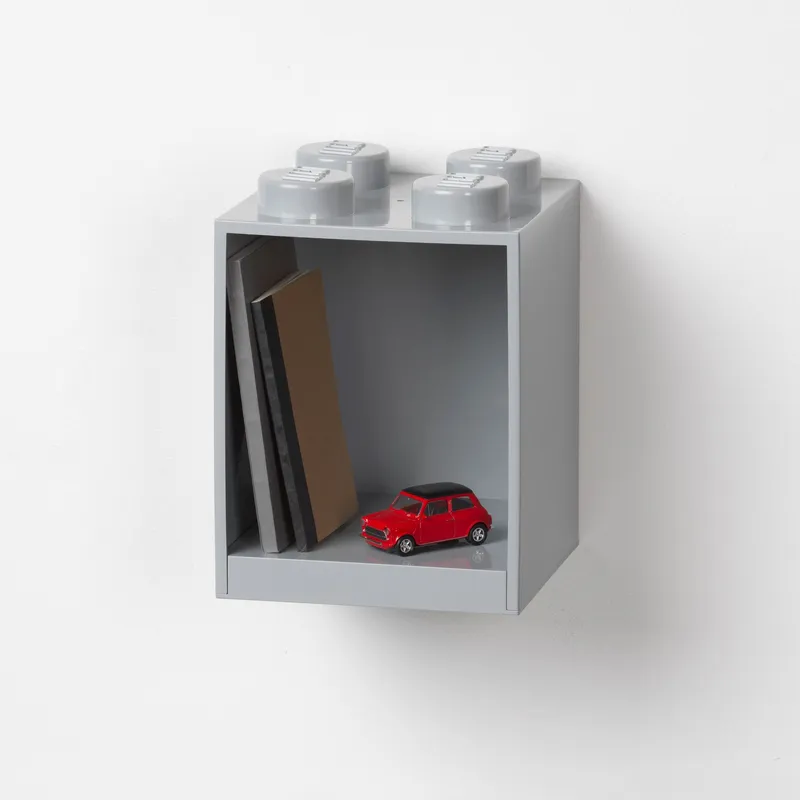 4-Stud Brick Shelf – Gray van LEGO – productfoto 3 van 3