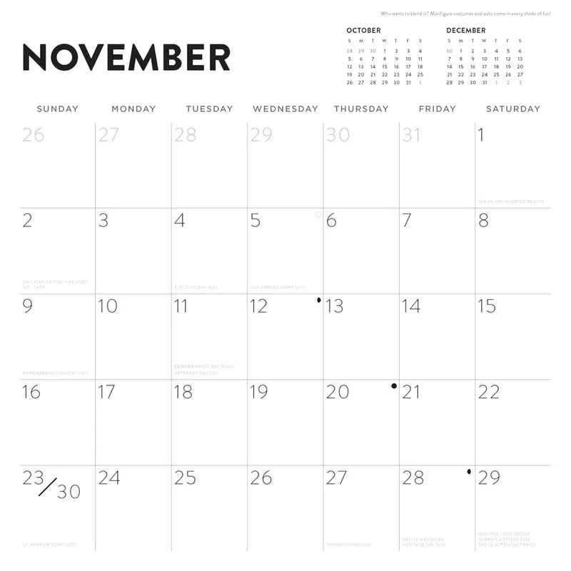 2025 Wall Calendar de LEGO – photo du produit 10 sur 10