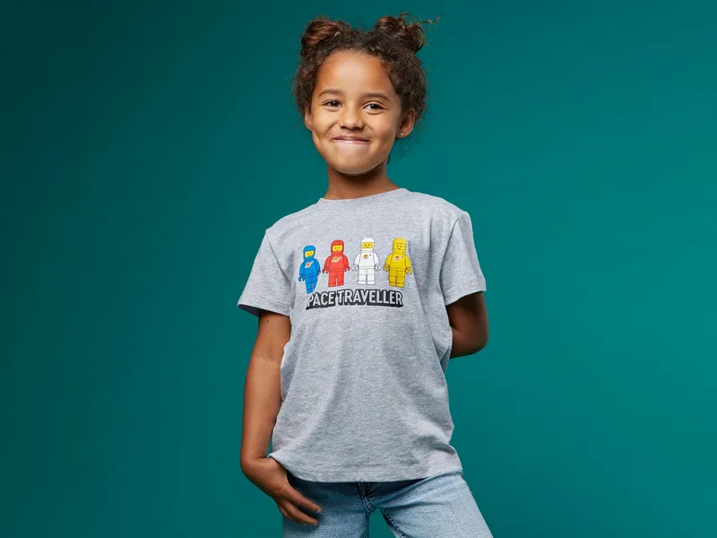 Short-Sleeve Space Traveler Kids T-Shirt – Gray Mélange by LEGO – product photo 3 of 4