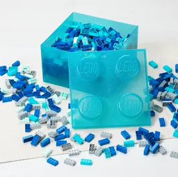 LEGO Light Blue Clear Brick-Shaped Storage Box (5009340) - afbeelding 3