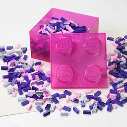 LEGO Pink Clear Brick-Shaped Storage Box (5009342) - afbeelding 3