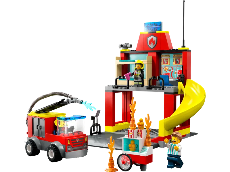 Fire Station and Fire Engine