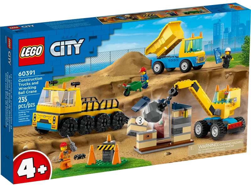 Construction Trucks and Wrecking Ball Crane fra LEGO – produktbillede 2 af 8