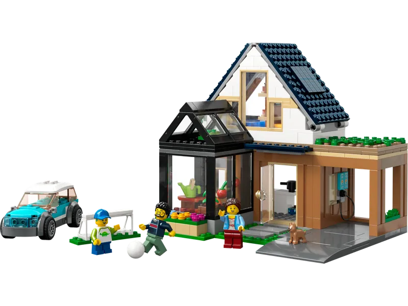 Family House and Electric Car