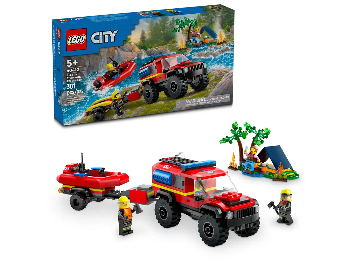 LEGO 4x4 Fire Truck with Rescue Boat (60412) - Bild 1