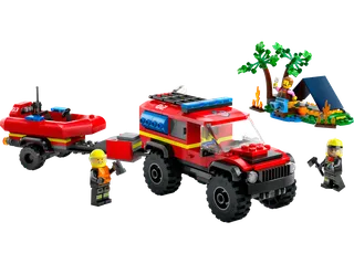 4x4 brandweerauto met reddingsboot van LEGO – productfoto 1 van 9