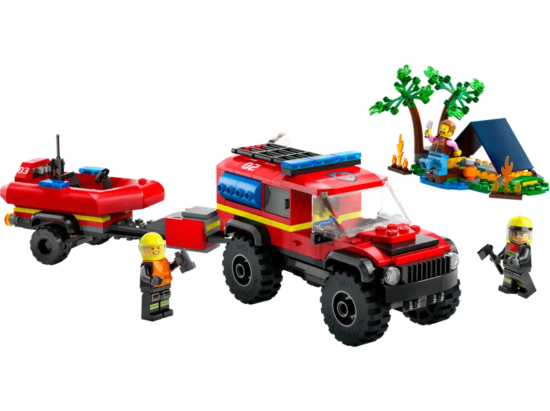 4x4 Fire Truck with Rescue Boat