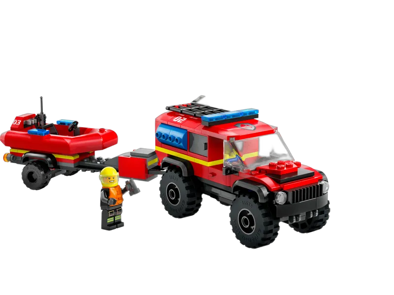 4x4 Fire Truck with Rescue Boat