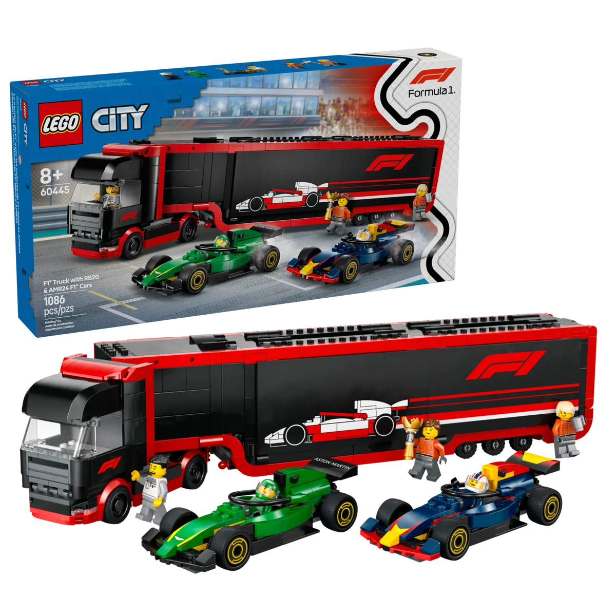 LEGO F1® Truck with RB20 & AMR24 F1® Cars (60445) - afbeelding 6