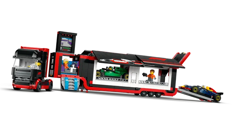LEGO 60445 F1 Truck with RB20 & AMR24 F1 Cars detailbeeld bij deze gids