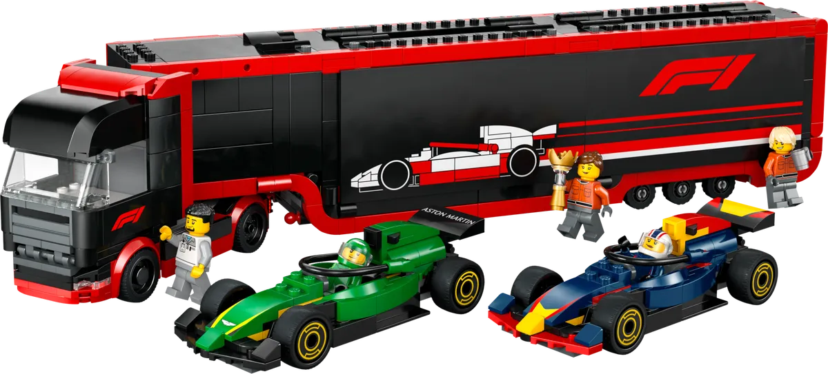 LEGO F1® Truck with RB20 & AMR24 F1® Cars (60445)