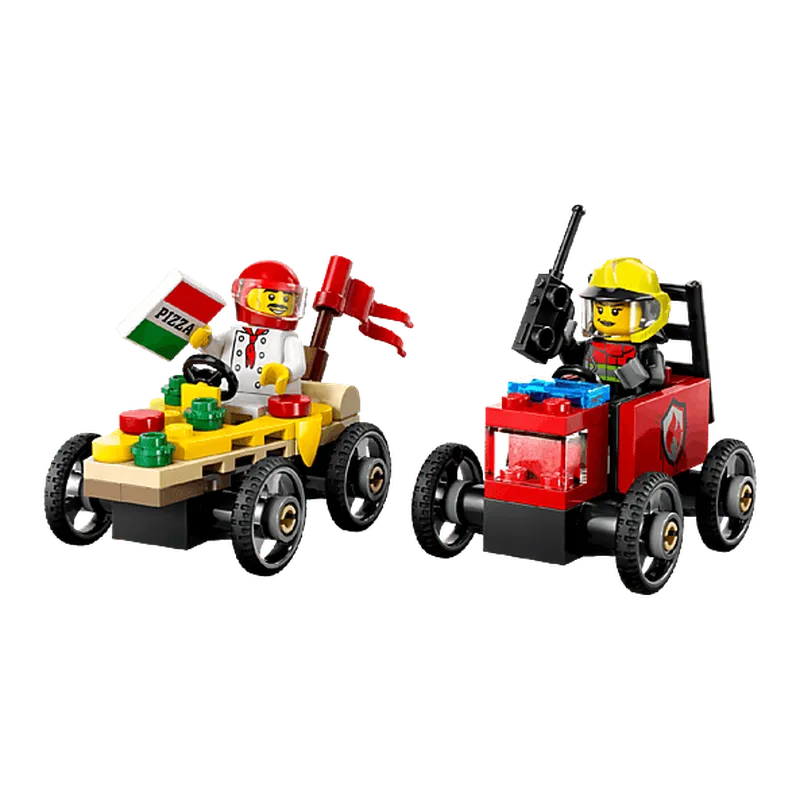 Pizza vs. Fire Truck Race Car Pack