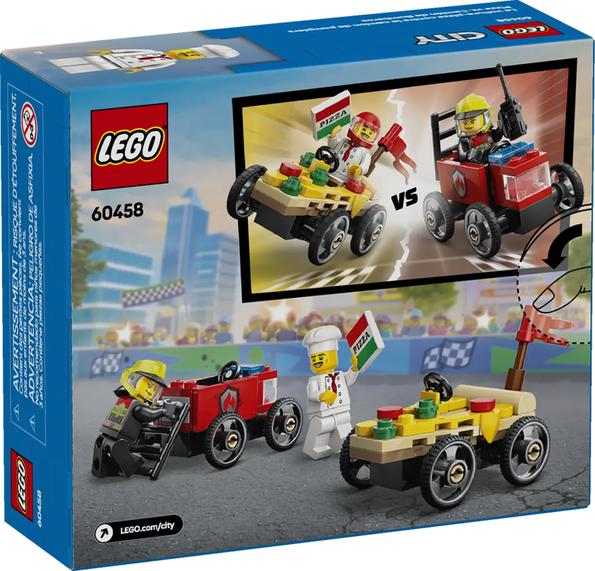 LEGO Pizza vs. Fire Truck Race Car Pack (60458) - Bild 8