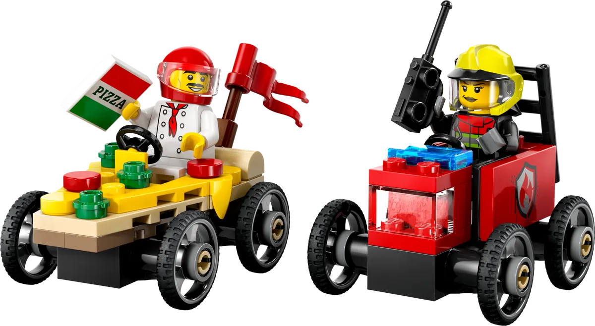 LEGO Pizza vs. Fire Truck Race Car Pack (60458) - Bild 2