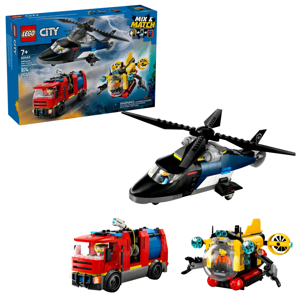 LEGO Helicopter, Fire Truck & Submarine Remix (60462) - Bild 6