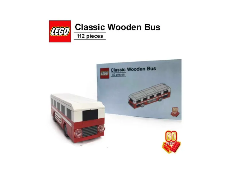 60th Anniversary Classic Wooden Bus van LEGO – productfoto