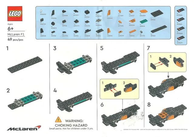 McLaren F1 van LEGO – productfoto