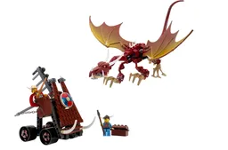LEGO Viking Catapult versus the Nidhogg Dragon (7017)