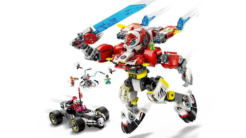 Cooper's Tiger Mech & Zero's Hot Rod Car fra LEGO – produktbillede 2 af 11