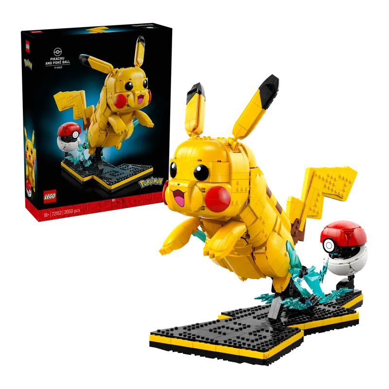 Pikachu en Pokébal: het elektrische duo in 2.050 LEGO-stenen