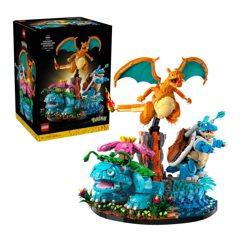 Venusaur, Charizard and Blastoise
