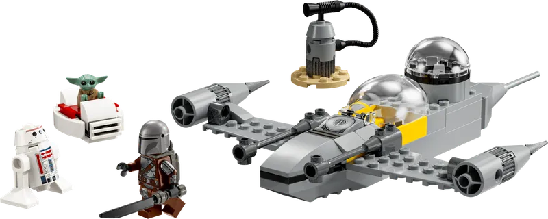 Mando en Grogu's N-1 Starfighter