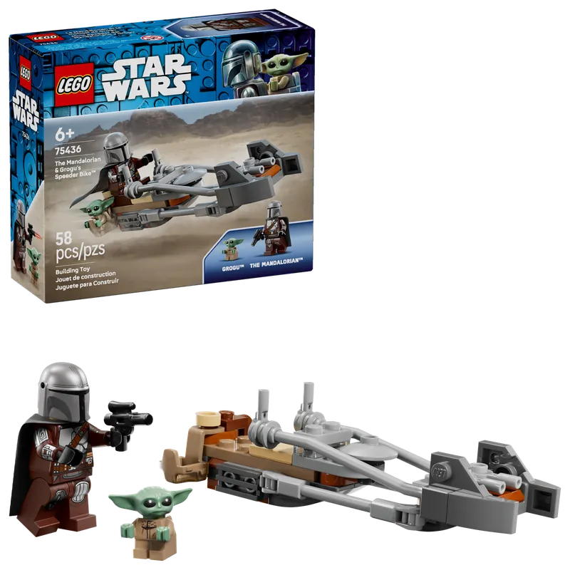 De Mandalorian en Grogu's speederbike van LEGO – productfoto 2 van 11