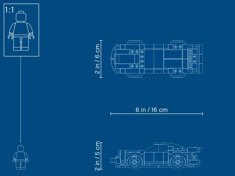 1974 Porsche 911 Turbo 3.0 van LEGO – productfoto 10 van 10