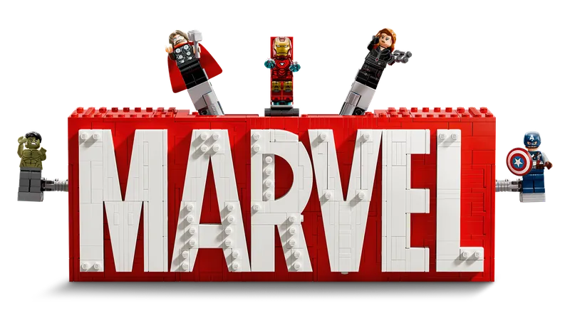 LEGO 76313 MARVEL Logo & Minifigures detailbeeld bij deze gids