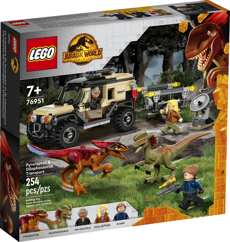 Pyroraptor & Dilophosaurus Transport van LEGO – productfoto 2 van 10