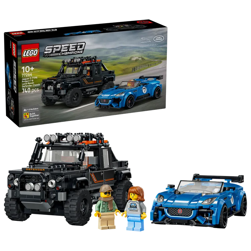 Jaguar Project 7 & Land Rover Defender van LEGO – productfoto 2 van 13