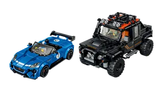 Jaguar Project 7 & Land Rover Defender van LEGO – productfoto 4 van 13