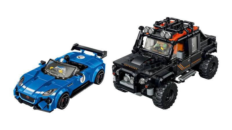 Jaguar Project 7 & Land Rover Defender van LEGO – productfoto 4 van 13