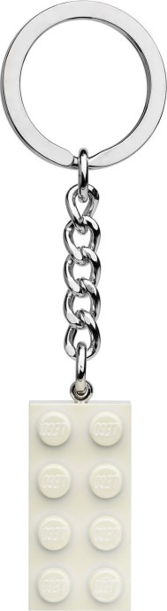 LEGO 2x4 White Metallic Key Chain (854084)