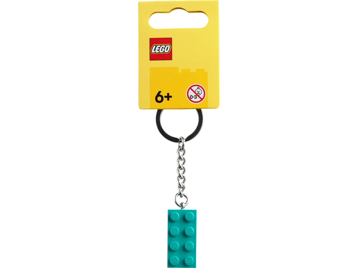 LEGO Bright Bluish Green 2x4 Stud Key Chain (854303) - Bild 1