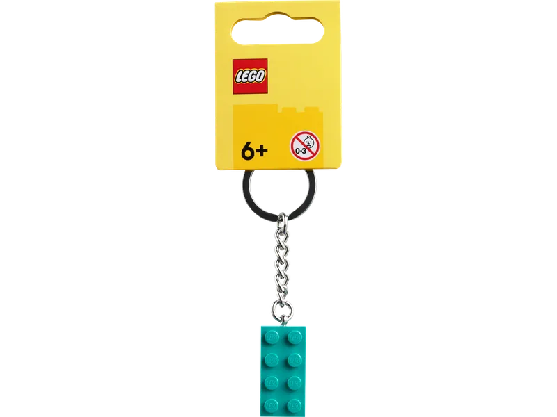 Bright Bluish Green 2x4 Stud Key Chain från LEGO – produktbild 2 av 3