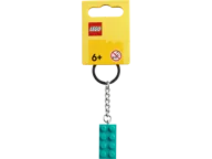 Helder blauwgroen 2x4 stud sleutelhanger - Afbeelding 2 van 3
